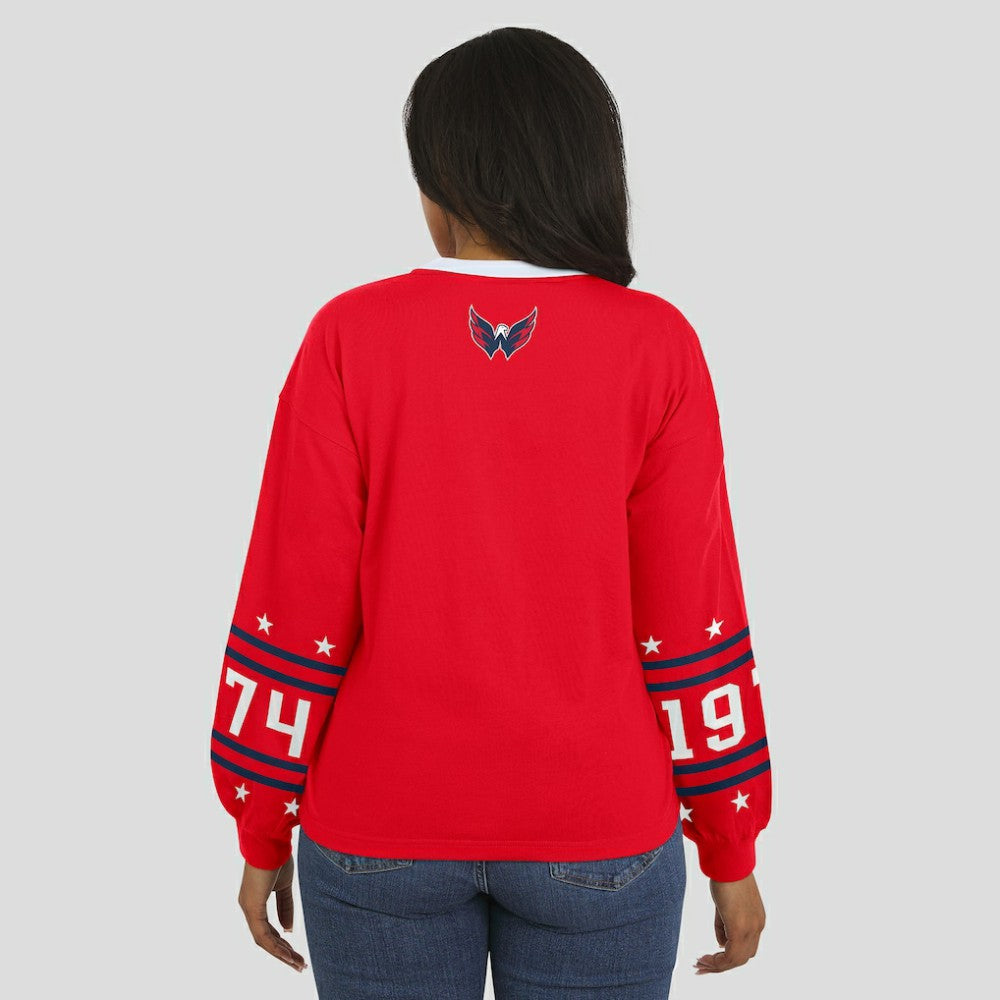 Washington Capitals WEAR by Erin Andrews Women's Long-Sleeve Sport T-Shirt Red