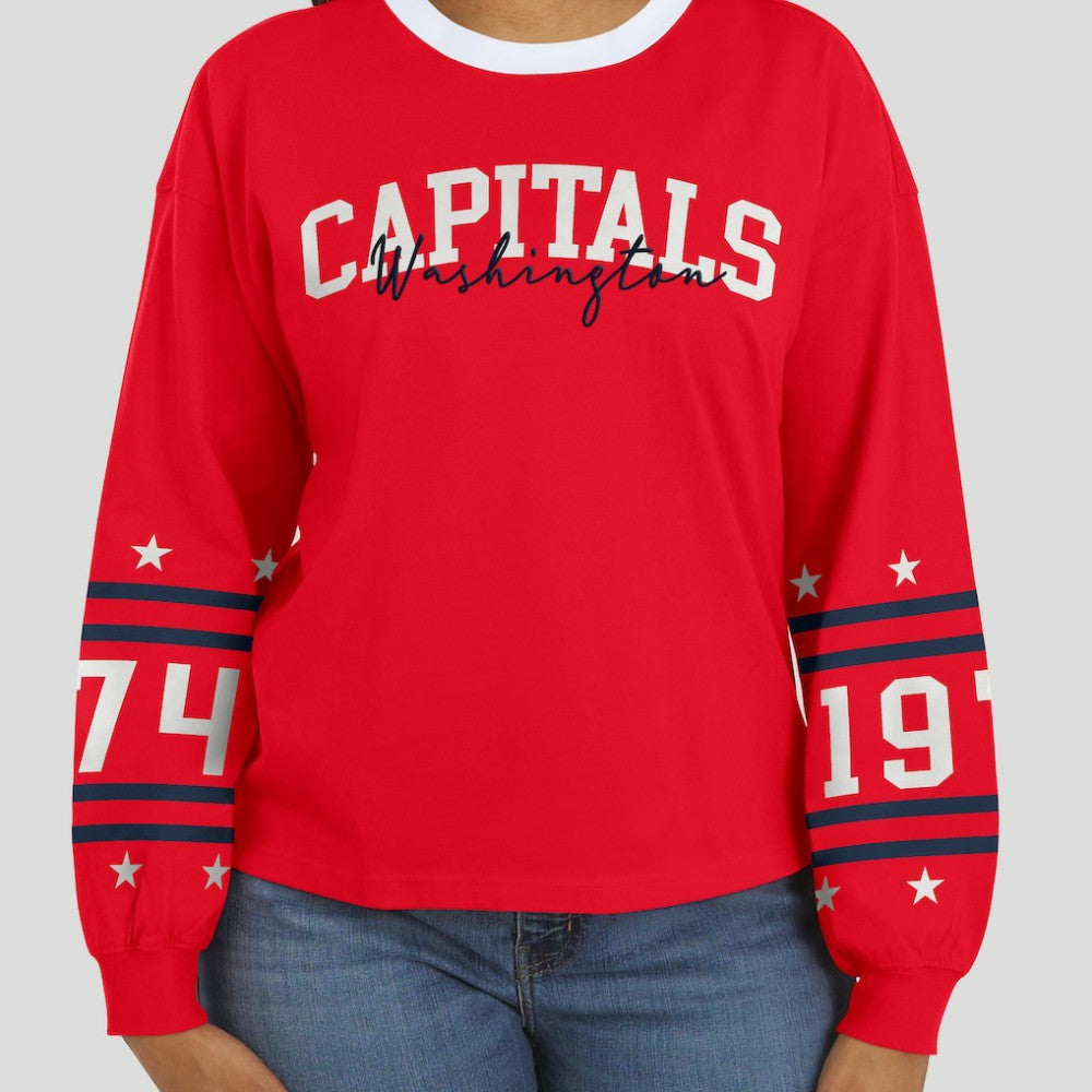 Washington Capitals WEAR by Erin Andrews Women's Long-Sleeve Sport T-Shirt Red