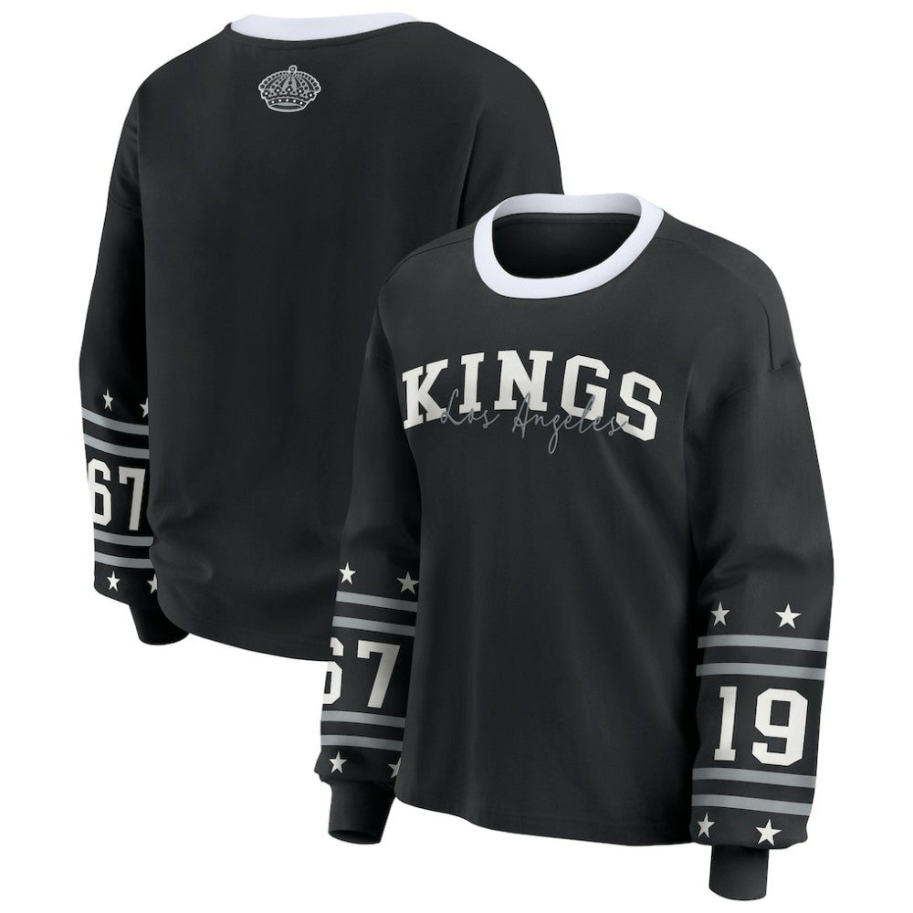 Los Angeles Kings - WEAR by Erin Andrews Women's Long-Sleeve Sport T-Shirt Black