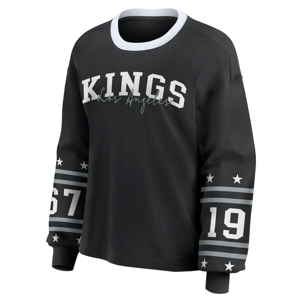 Los Angeles Kings - WEAR by Erin Andrews Women's Long-Sleeve Sport T-Shirt Black