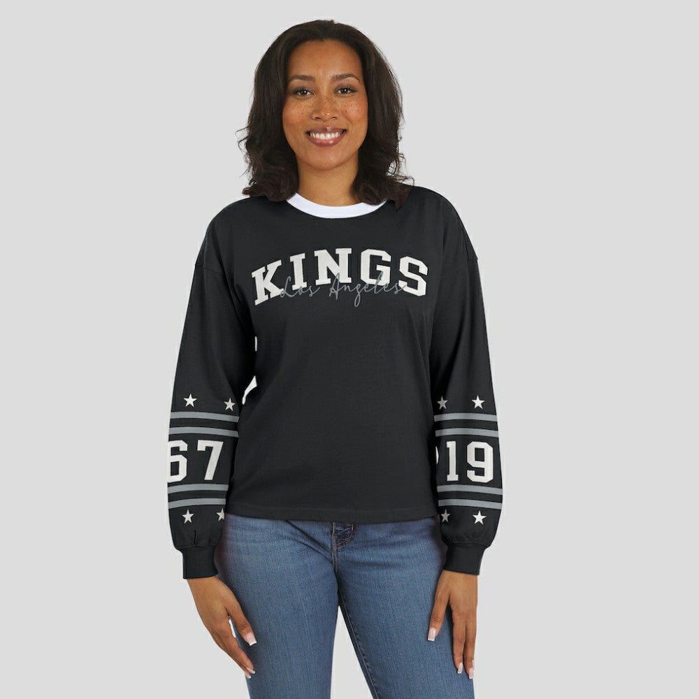Los Angeles Kings - WEAR by Erin Andrews Women's Long-Sleeve Sport T-Shirt Black