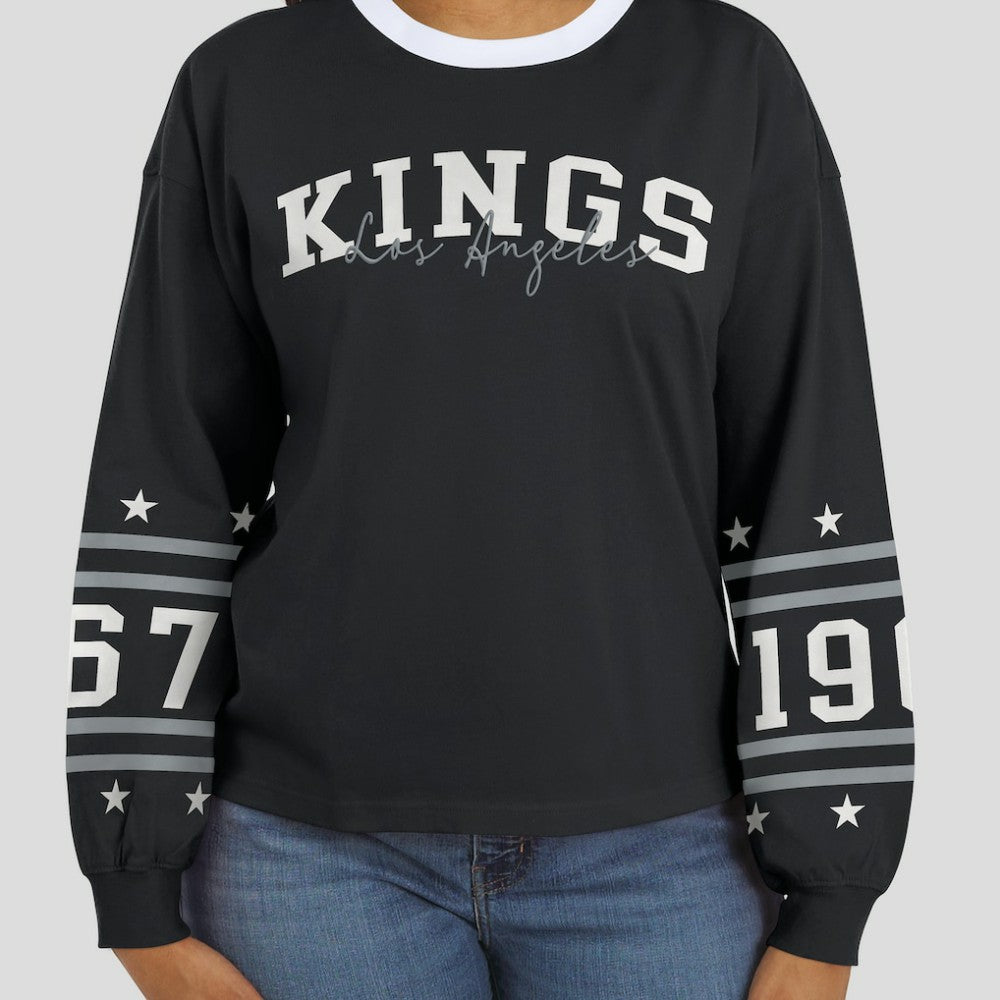 Los Angeles Kings - WEAR by Erin Andrews Women's Long-Sleeve Sport T-Shirt Black