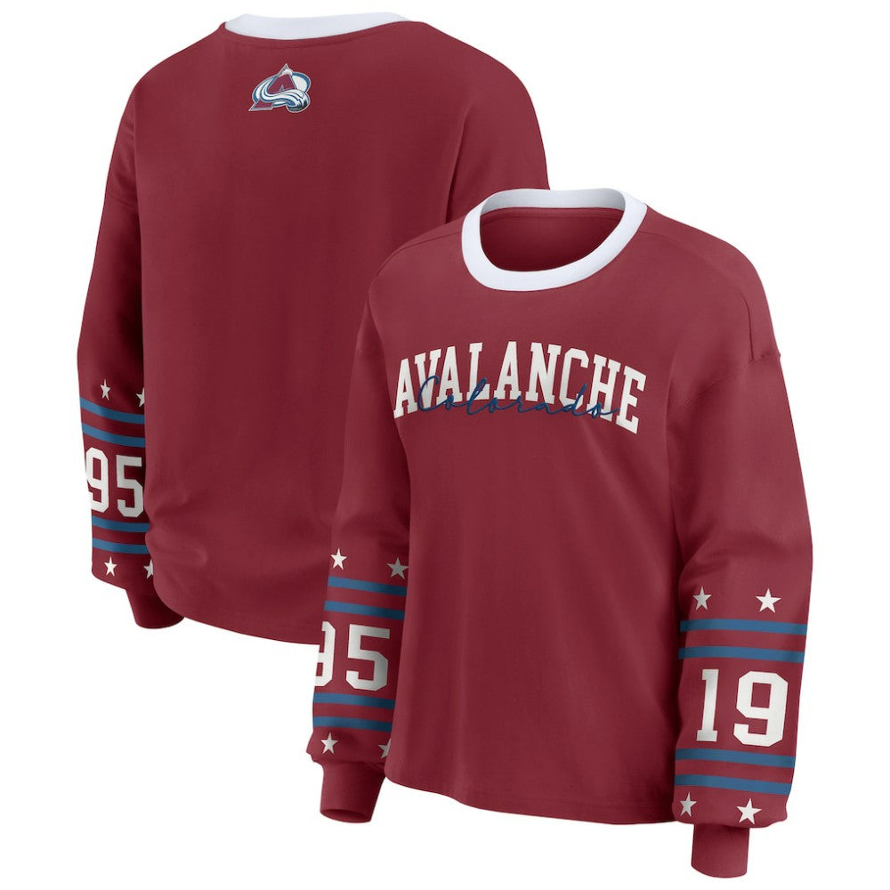 Colorado Avalanche - WEAR by Erin Andrews Women's Long-Sleeve Sport T-Shirt Burgundy