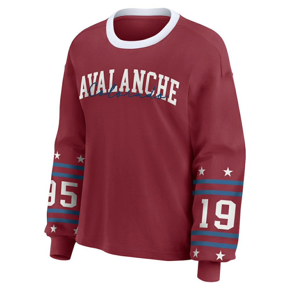 Colorado Avalanche - WEAR by Erin Andrews Women's Long-Sleeve Sport T-Shirt Burgundy