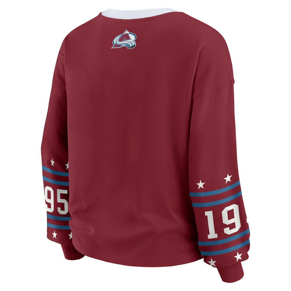 Colorado Avalanche - WEAR by Erin Andrews Women's Long-Sleeve Sport T-Shirt Burgundy