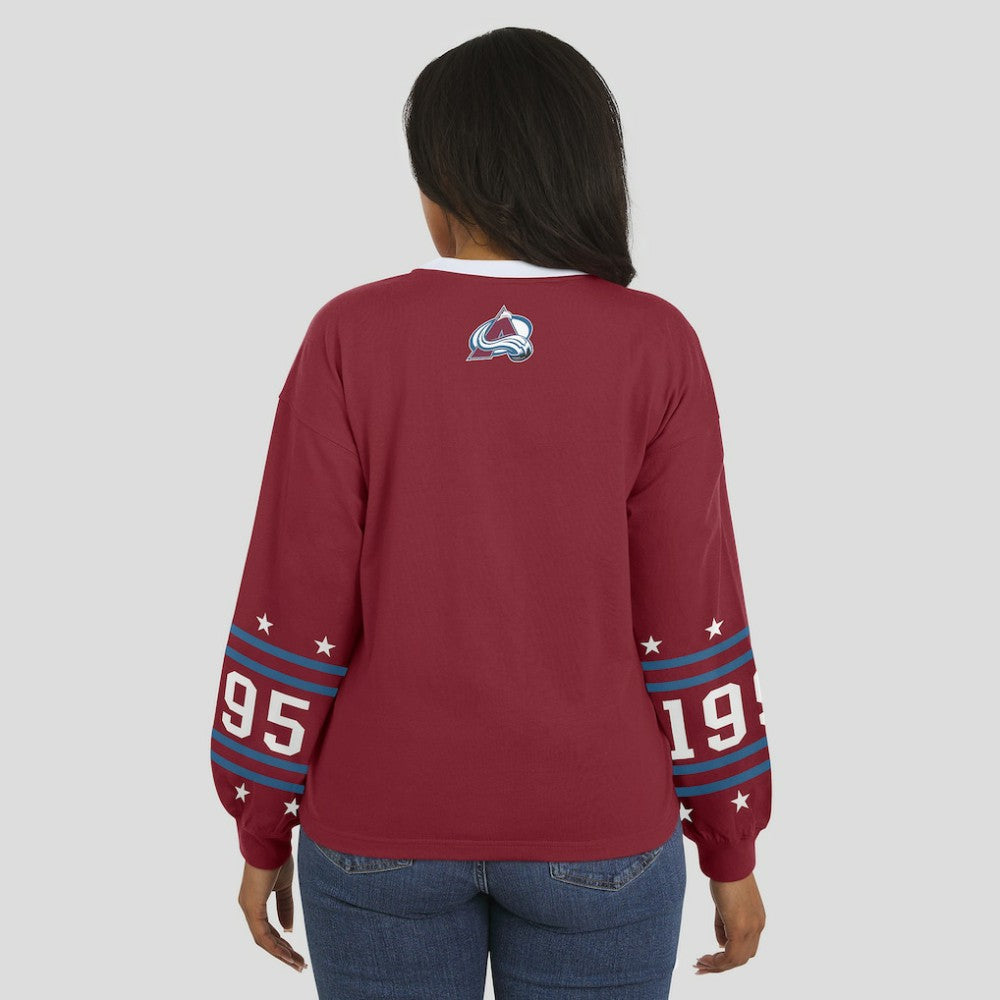 Colorado Avalanche - WEAR by Erin Andrews Women's Long-Sleeve Sport T-Shirt Burgundy