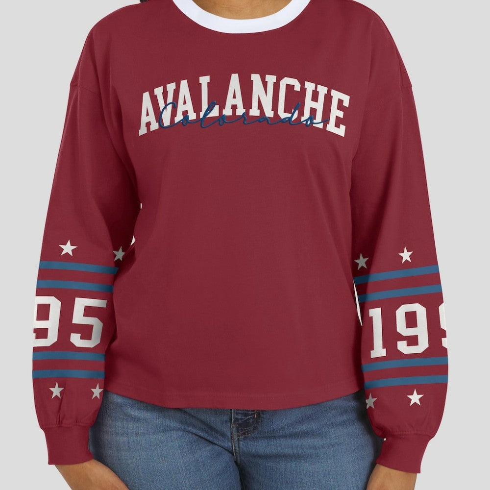 Colorado Avalanche - WEAR by Erin Andrews Women's Long-Sleeve Sport T-Shirt Burgundy