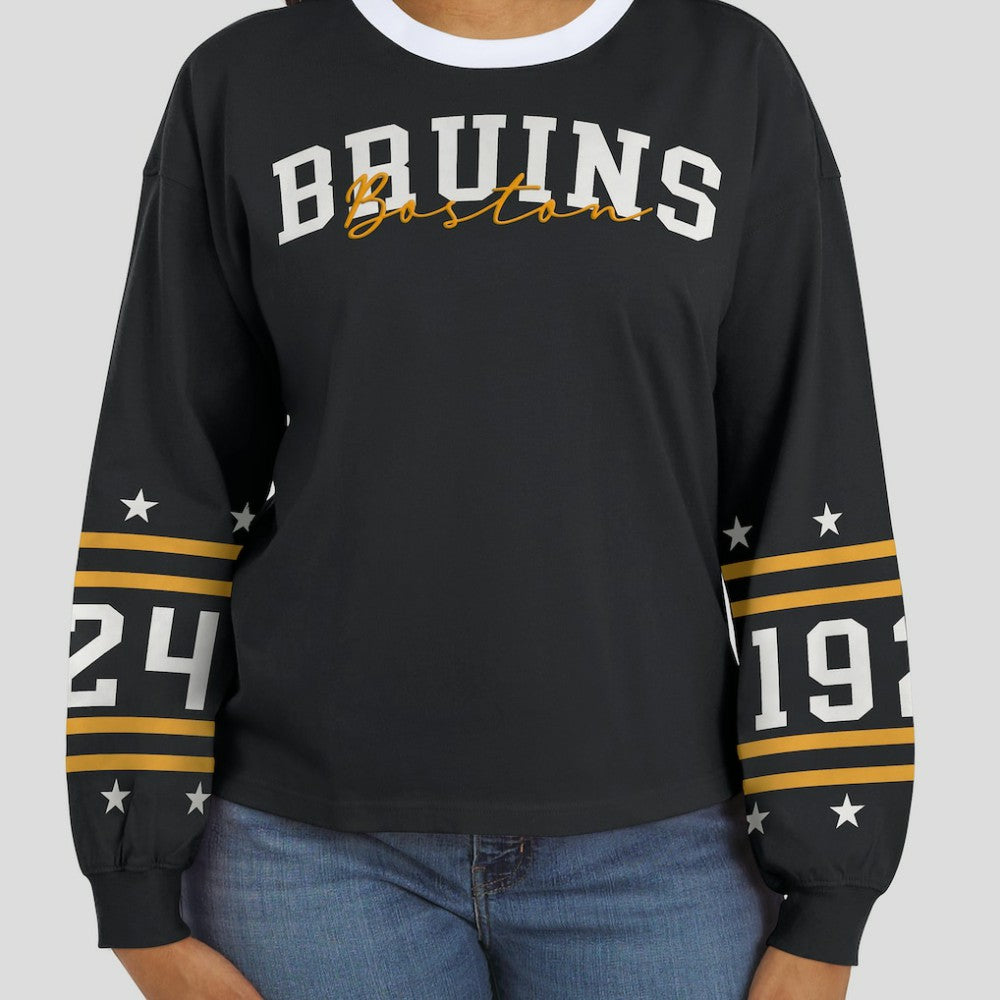 Boston Bruins WEAR by Erin Andrews Women's Long-Sleeve Sport T-Shirt Black