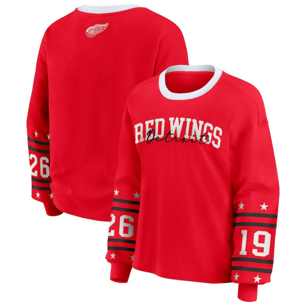 Detroit Red Wings - WEAR by Erin Andrews Women's Long-Sleeve Sport T-Shirt Red