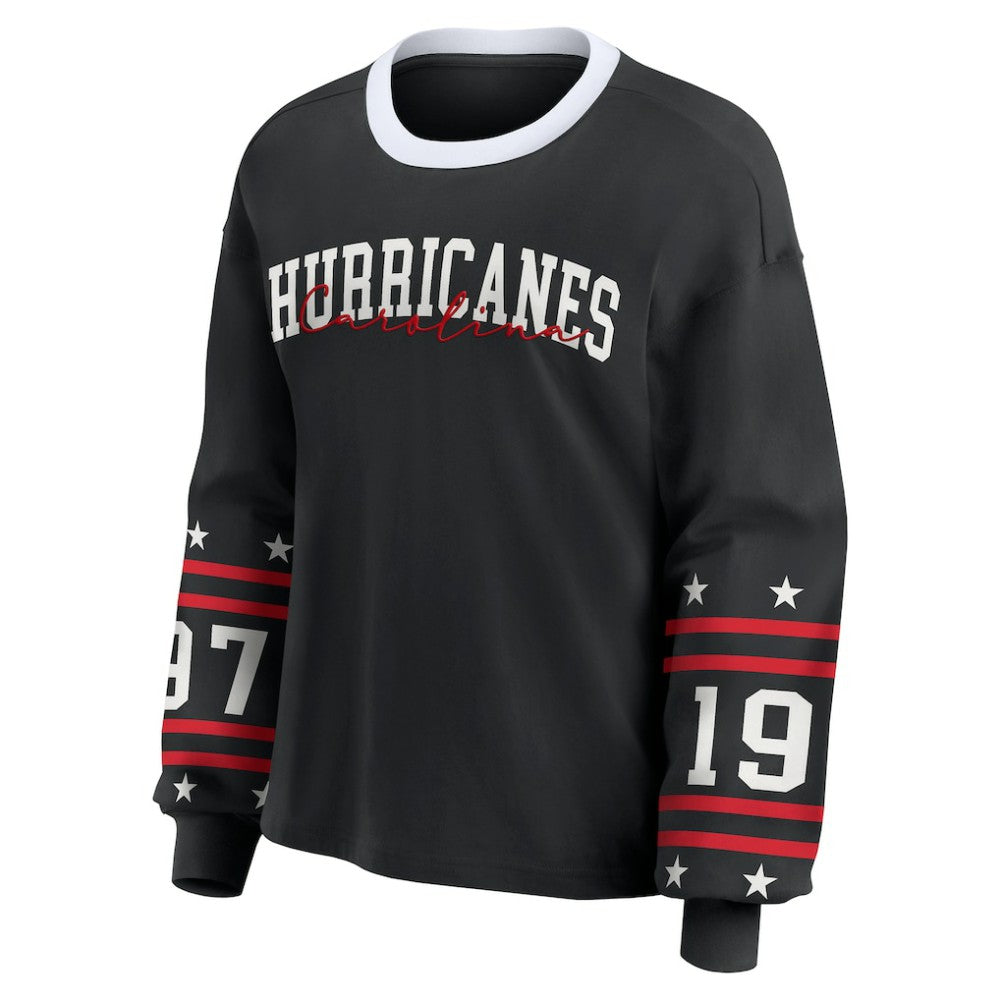 Carolina Hurricanes - WEAR by Erin Andrews Women's Long-Sleeve Sport T-Shirt Black