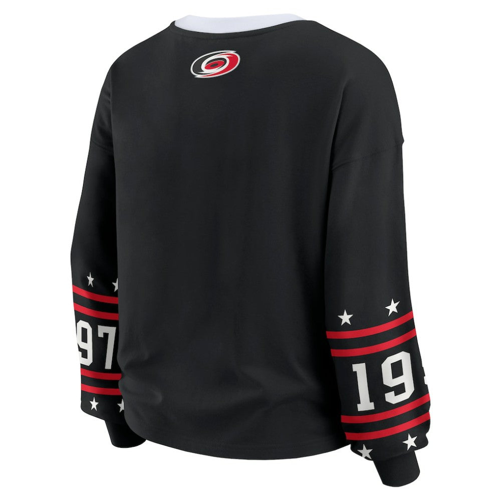 Carolina Hurricanes - WEAR by Erin Andrews Women's Long-Sleeve Sport T-Shirt Black