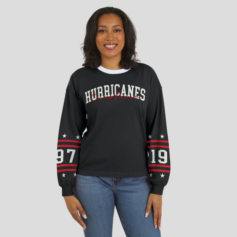 Carolina Hurricanes - WEAR by Erin Andrews Women's Long-Sleeve Sport T-Shirt Black