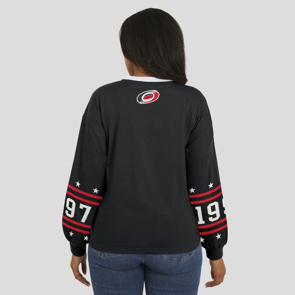 Carolina Hurricanes - WEAR by Erin Andrews Women's Long-Sleeve Sport T-Shirt Black