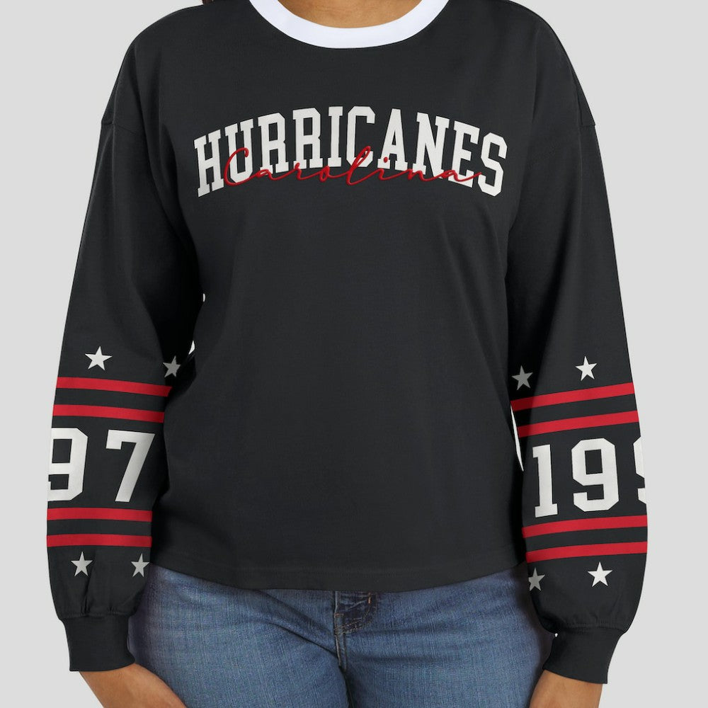 Carolina Hurricanes - WEAR by Erin Andrews Women's Long-Sleeve Sport T-Shirt Black