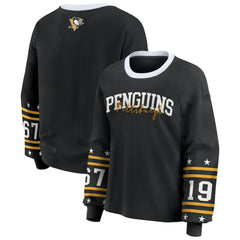 Pittsburgh Penguins WEAR by Erin Andrews Women's Long-Sleeve Sport T-Shirt Black