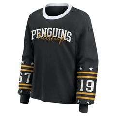 Pittsburgh Penguins WEAR by Erin Andrews Women's Long-Sleeve Sport T-Shirt Black