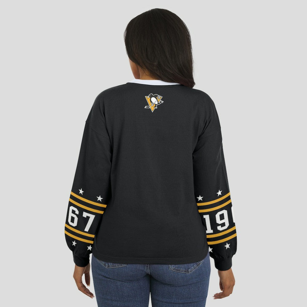 Pittsburgh Penguins WEAR by Erin Andrews Women's Long-Sleeve Sport T-Shirt Black