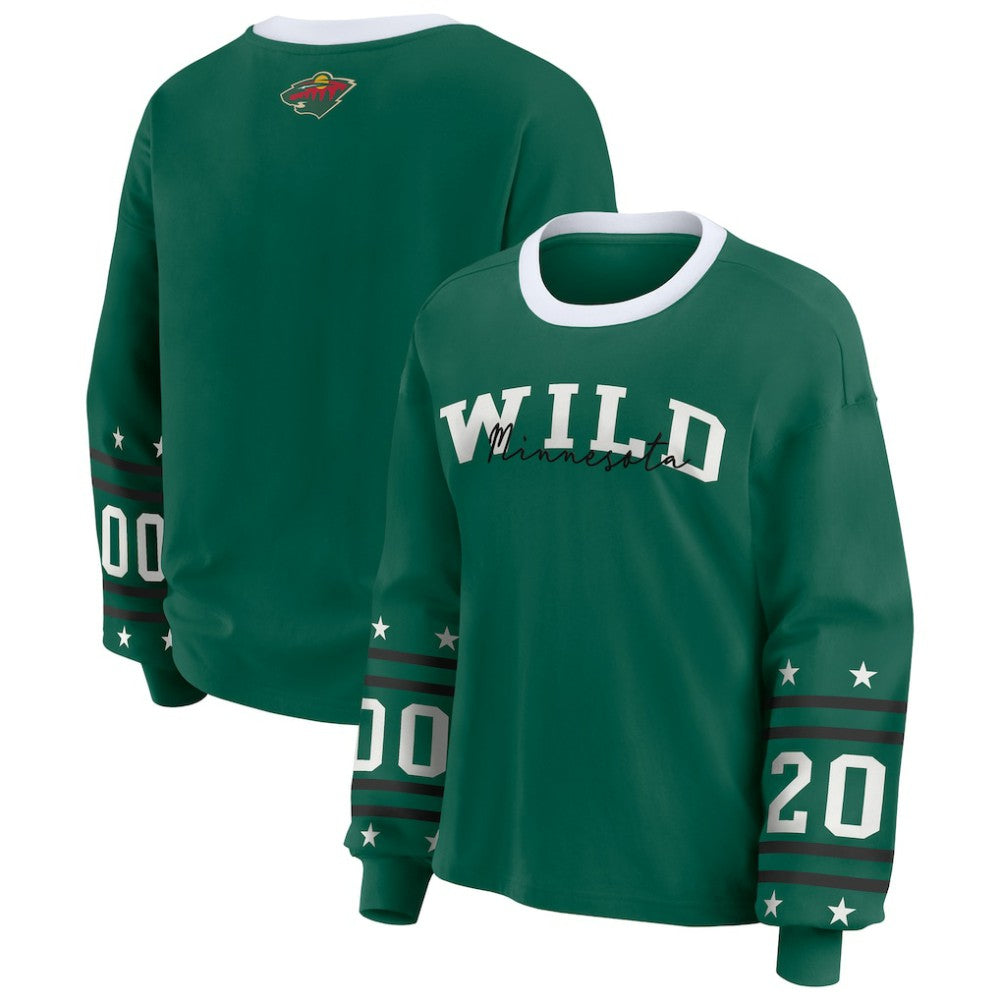 Minnesota Wild - WEAR by Erin Andrews Women's Long-Sleeve Sport T-Shirt Green