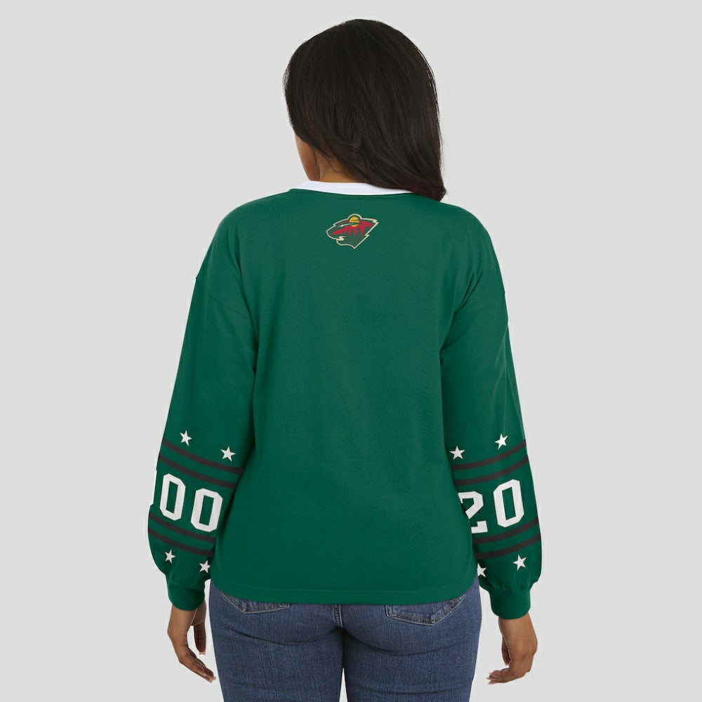 Minnesota Wild - WEAR by Erin Andrews Women's Long-Sleeve Sport T-Shirt Green