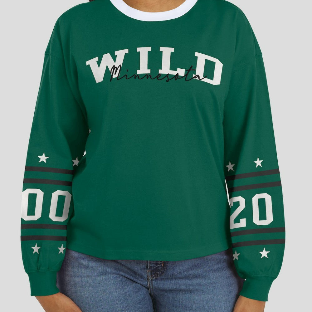 Minnesota Wild - WEAR by Erin Andrews Women's Long-Sleeve Sport T-Shirt Green