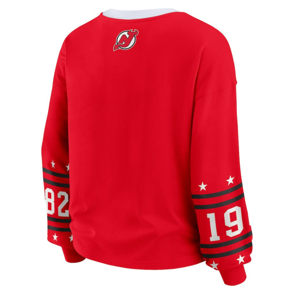 New Jersey Devils - WEAR by Erin Andrews Women's Long-Sleeve Sport T-Shirt Red