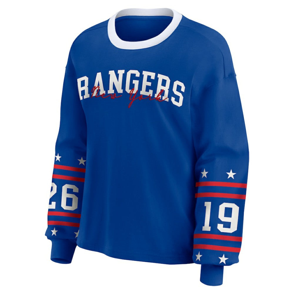 New York Rangers WEAR by Erin Andrews Women's Long-Sleeve Sport T-Shirt Blue