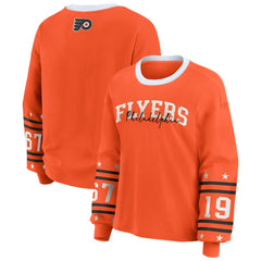 Philadelphia Flyers - WEAR by Erin Andrews Women's Long-Sleeve Sport T-Shirt Orange