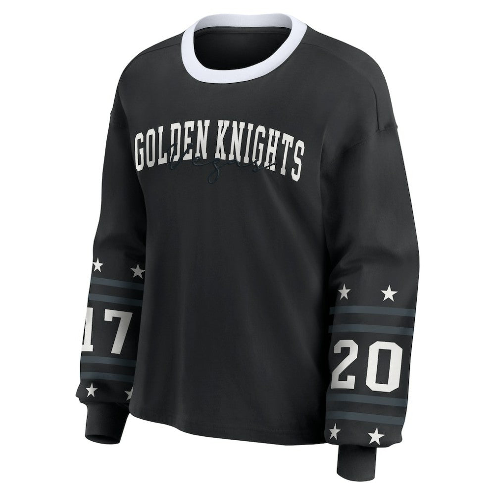 Vegas Golden Knights WEAR by Erin Andrews Women's Long-Sleeve Sport T-Shirt Black