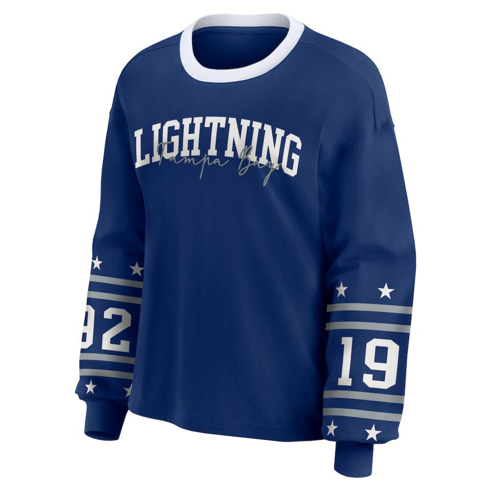Tampa Bay Lightning - WEAR by Erin Andrews Women's Long-Sleeve Sport T-Shirt Blue