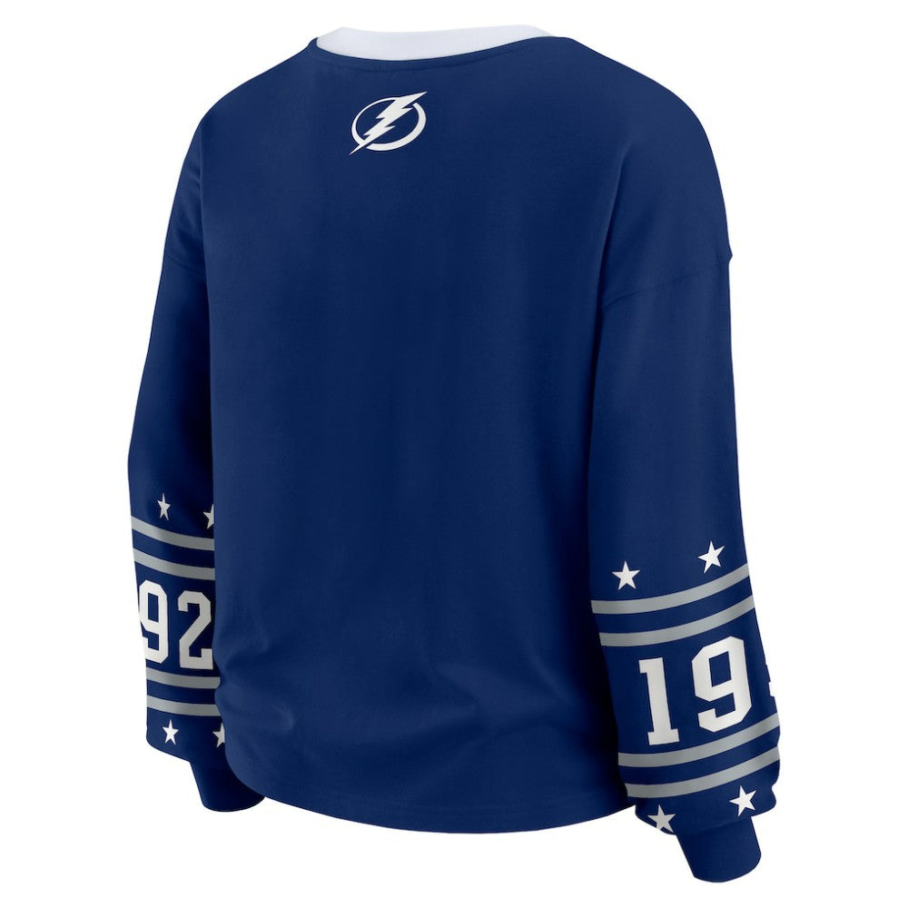 Tampa Bay Lightning - WEAR by Erin Andrews Women's Long-Sleeve Sport T-Shirt Blue