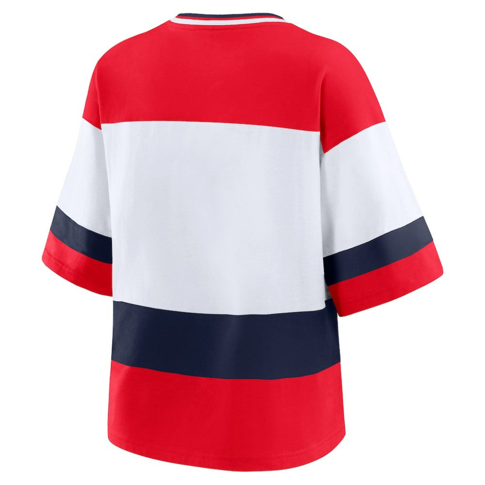 Washington Capitals WEAR by Erin Andrews Women's Jersey Style Tee - Red/White | NHL Jerseys