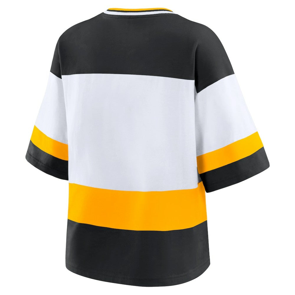 Pittsburgh Penguins WEAR by Erin Andrews Women's Jersey Style Tee - Black/White | NHL Jerseys