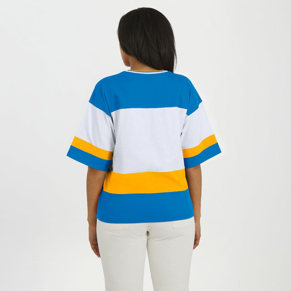 St. Louis Blues - WEAR by Erin Andrews Women's Jersey Style Tee Blue/White