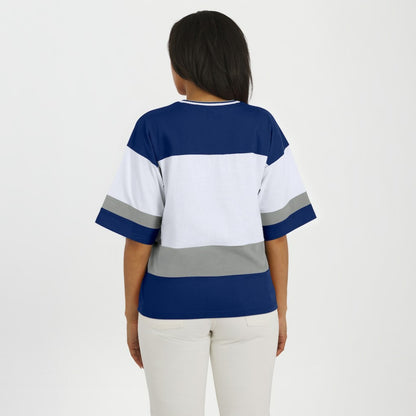 Tampa Bay Lightning WEAR by Erin Andrews Women's Jersey Style Tee - Blue/White | NHL Jerseys