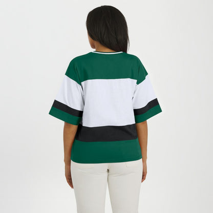 Minnesota Wild WEAR by Erin Andrews Women's Jersey Style Tee - Green/White | NHL Jerseys