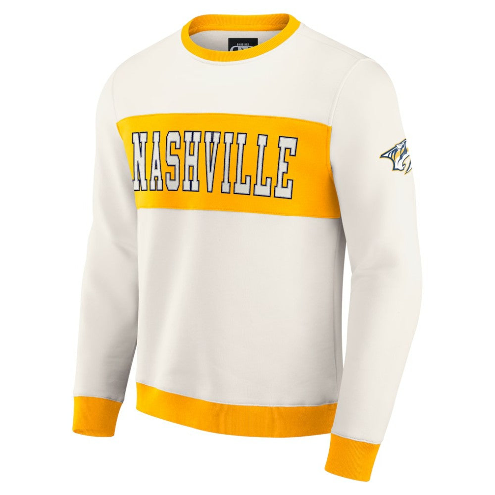 Nashville Predators - Darius Rucker Collection by Fanatics Colorblock Pullover Sweatshirt Cream