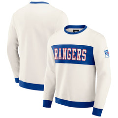 New York Rangers Darius Rucker Collection by Fanatics Colorblock Pullover Sweatshirt Cream