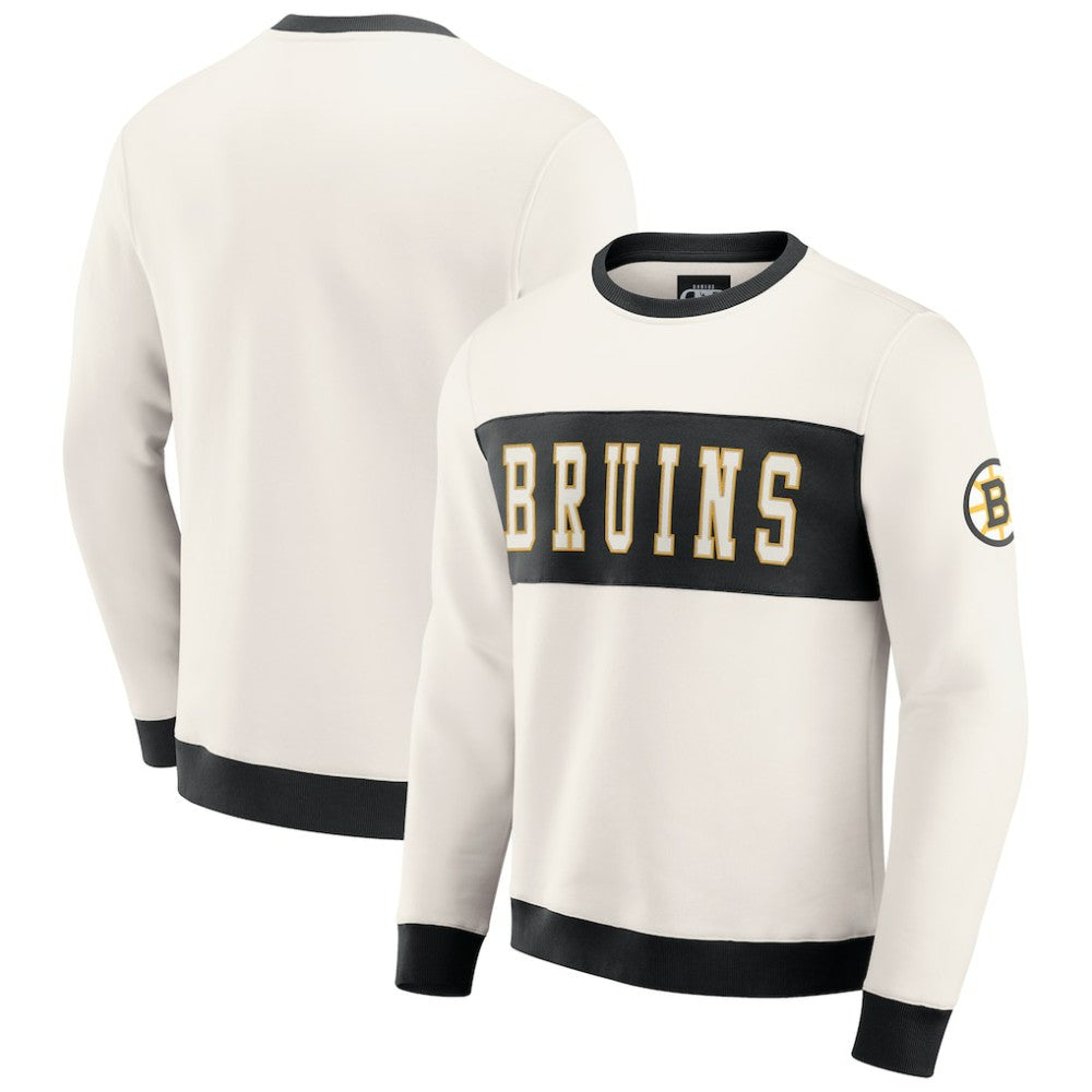Boston Bruins Darius Rucker Collection by Fanatics Colorblock Pullover Sweatshirt Cream