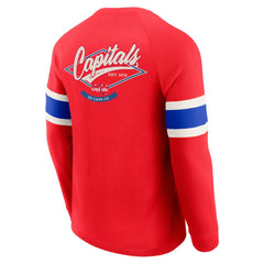 Washington Capitals Darius Rucker Collection by Fanatics Waffle-Knit Raglan Long Sleeve Henley T-Shirt Red