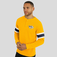 Nashville Predators - Darius Rucker Collection by Fanatics Waffle-Knit Raglan Long Sleeve Henley T-Shirt Gold