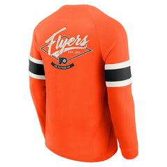 Philadelphia Flyers - Darius Rucker Collection by Fanatics Waffle-Knit Raglan Long Sleeve Henley T-Shirt Orange