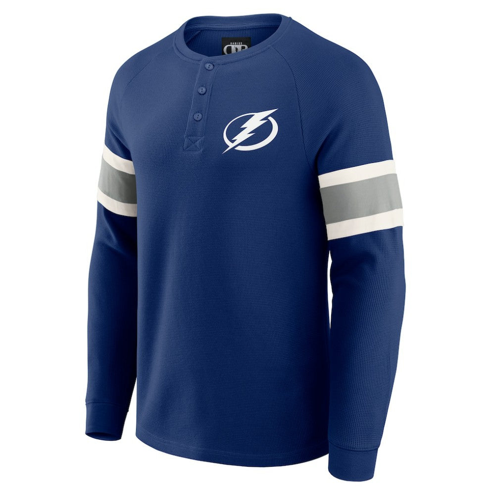 Tampa Bay Lightning - Darius Rucker Collection by Fanatics Waffle-Knit Raglan Long Sleeve Henley T-Shirt Navy