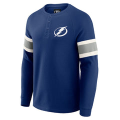 Tampa Bay Lightning - Darius Rucker Collection by Fanatics Waffle-Knit Raglan Long Sleeve Henley T-Shirt Navy