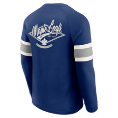 Toronto Maple Leafs - Darius Rucker Collection by Fanatics Waffle-Knit Raglan Long Sleeve Henley T-Shirt Navy