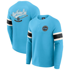 Utah Hockey Club Darius Rucker Collection by Fanatics Waffle-Knit Raglan Long Sleeve Henley T-Shirt Light Blue