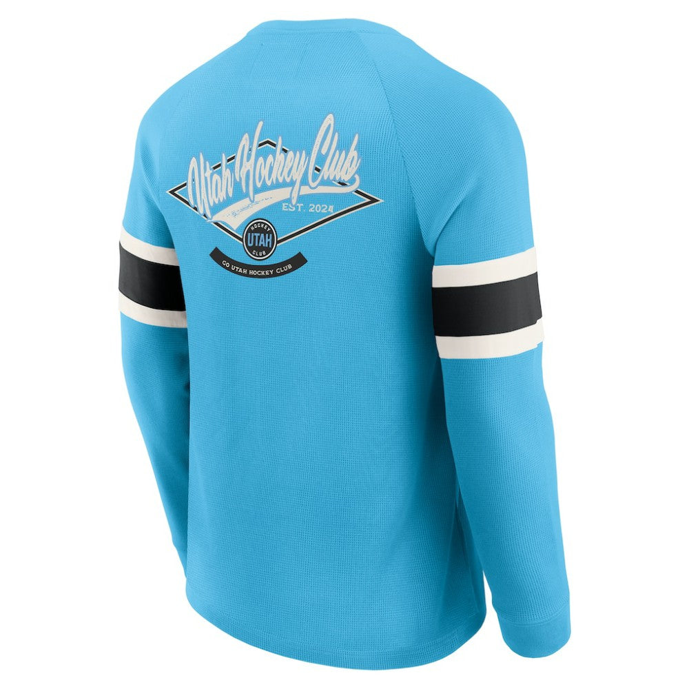 Utah Hockey Club Darius Rucker Collection by Fanatics Waffle-Knit Raglan Long Sleeve Henley T-Shirt Light Blue