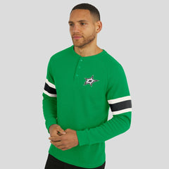 Dallas Stars - Darius Rucker Collection by Fanatics Waffle-Knit Raglan Long Sleeve Henley T-Shirt Green