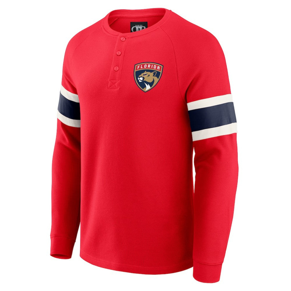 Florida Panthers - Darius Rucker Collection by Fanatics Waffle-Knit Raglan Long Sleeve Henley T-Shirt Red