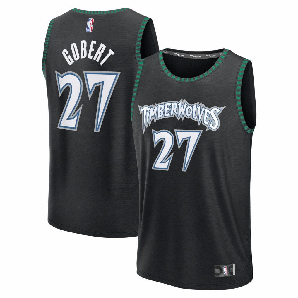 Fanatics - Rudy Gobert Minnesota Timberwolves Fastbreak Jersey - Classic Edition - Black