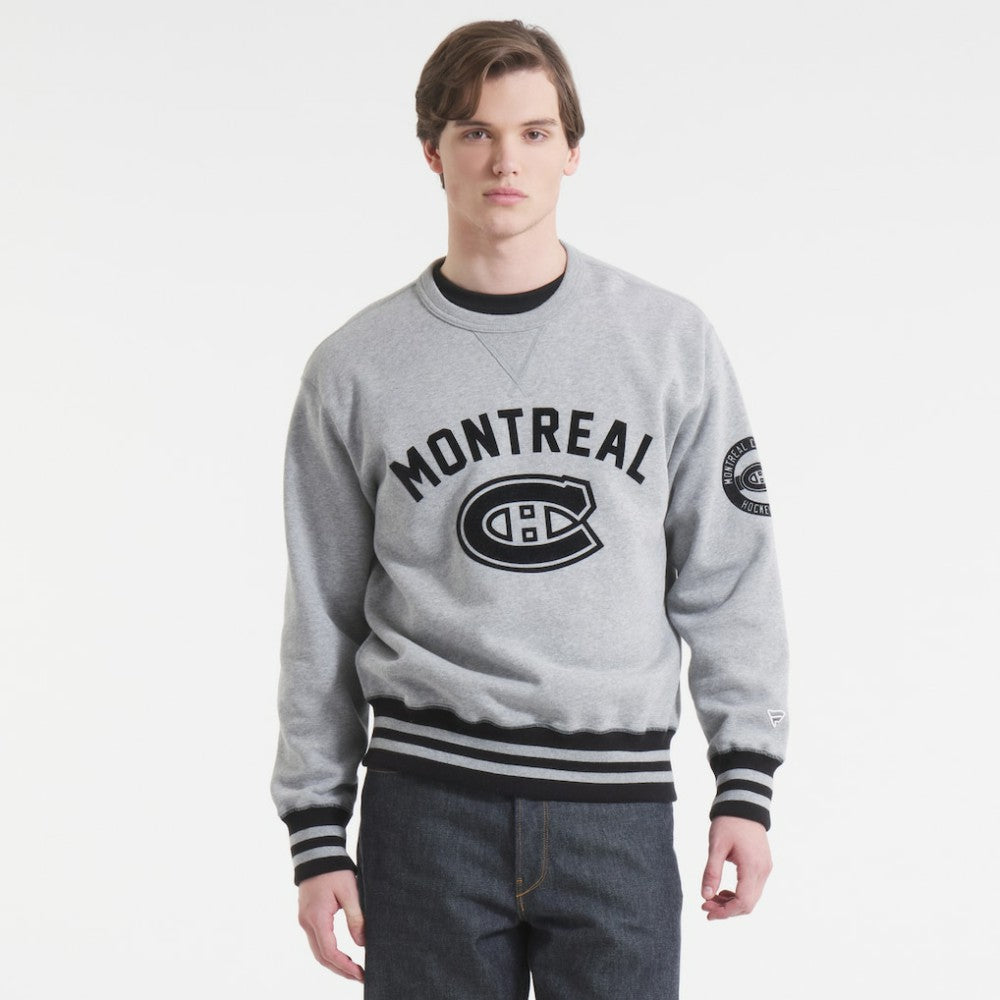 Montreal Canadiens - Todd Snyder by Fanatics Relaxed Canadian Fleece Crew Athletic Heather Gray